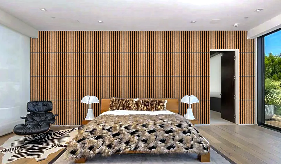 Slatwall Dark Natural 43/64” (17Mm) 3D Acoustic Cork Wall Panels Slatwall Dark Natural Cork Wall Panels Green Soundproofing Solutions Eco-Friendly Options