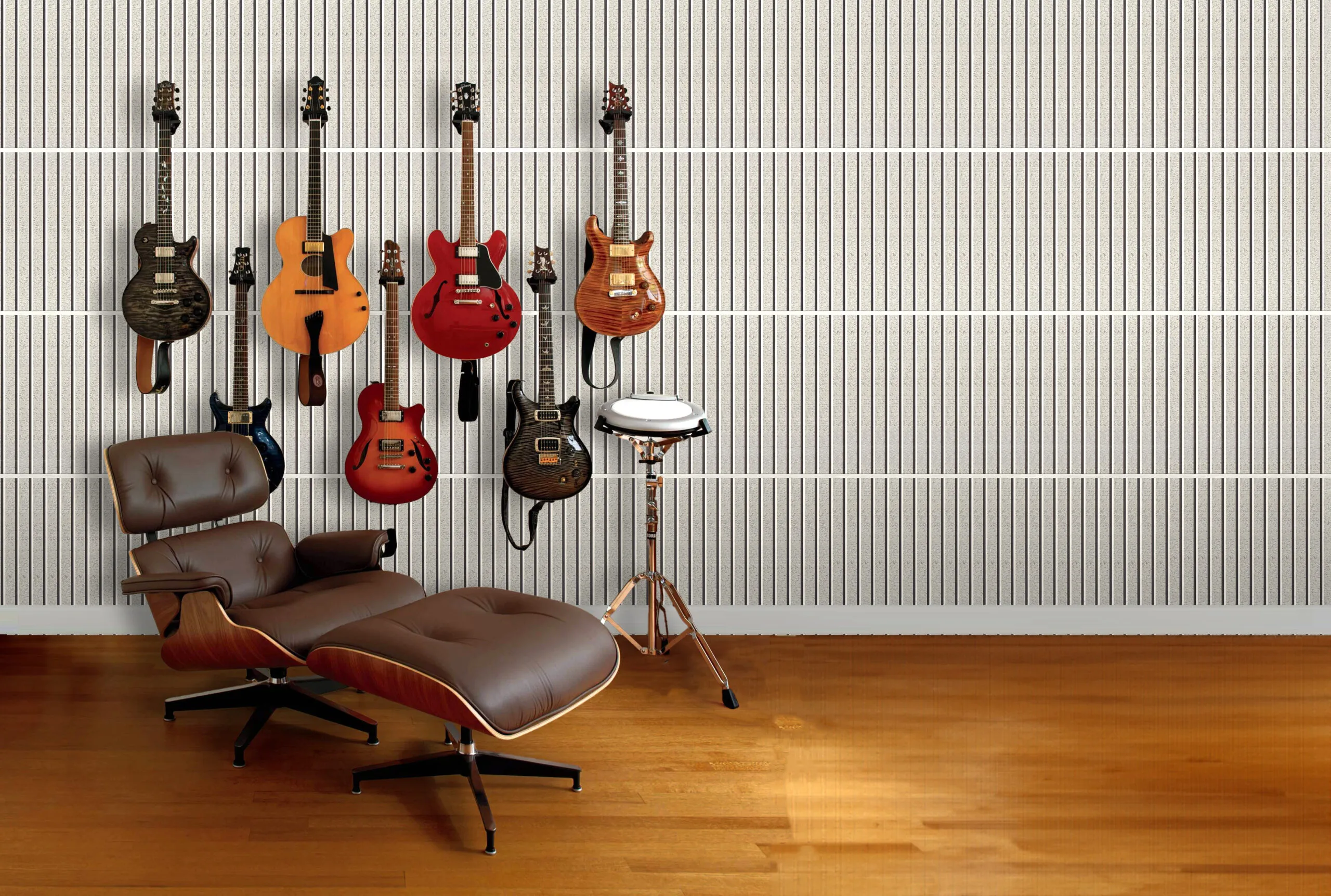 Slatwall Perla 43/64” (17Mm) 3D Acoustic Cork Wall Panels (Wswp17) Slatwall Perla Cork Wall Panels Giutar Studio Natural Sound Diffusion