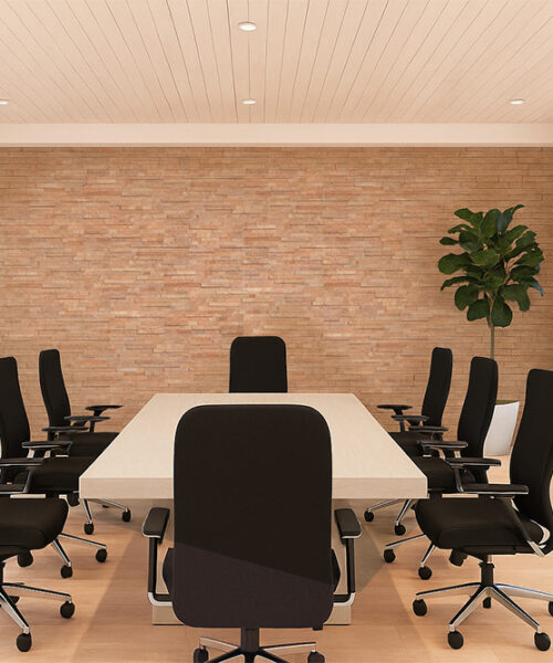 Slimwood Cork Wall Tiles Conference Room Feature Wall