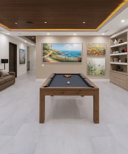 snowstone techalate swiss floating durable flooring for game room flood-proof basement flooring