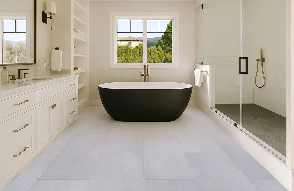Snowstone - 19/64&Quot; (7.5Mm) - Swiss Techslate (Mcsnows7.5) Snowstone Techalate Swiss Floating Scratch-Resistant Bathroom Waterproof Flooring