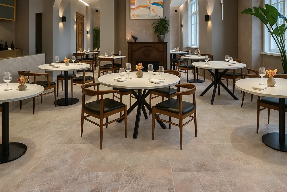 Sunlit Stone - 19/64&Quot; (7.5Mm) - Swiss Techslate (Msunst7.5) Sunlit Stone Techalate Swiss Eco-Friendly Waterproof Restaurant Flooring