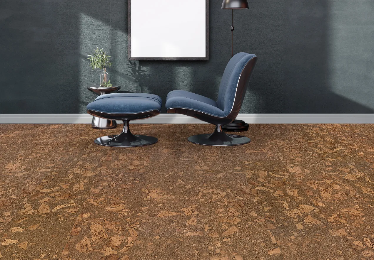 Tasmanian Burl - 1/2&Quot; (12Mm) - Cork Floating (Ftbu12) Tasmanian Burl Cork Flooring In A Home Office Create A Comfortable And Eco-Friendly Workspace