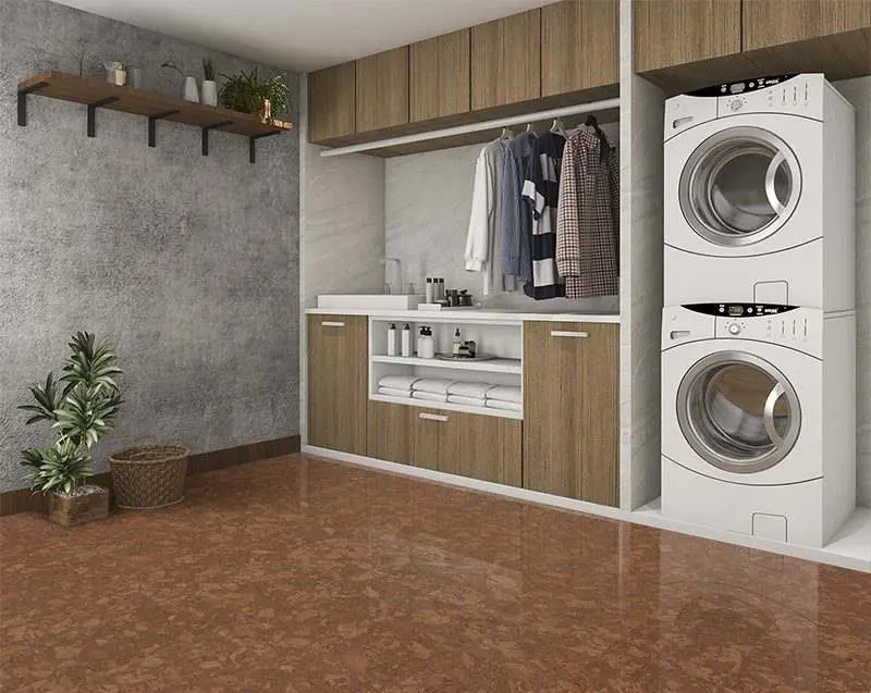 Laundry Room Flooring - Does A Cork Floor Work Well Tasmanian Burl Forna Cork Floor Laundry Room With Concrete Wall