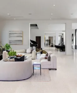 Terrazzo White Cork Flooring Basement Warm Bright Colors