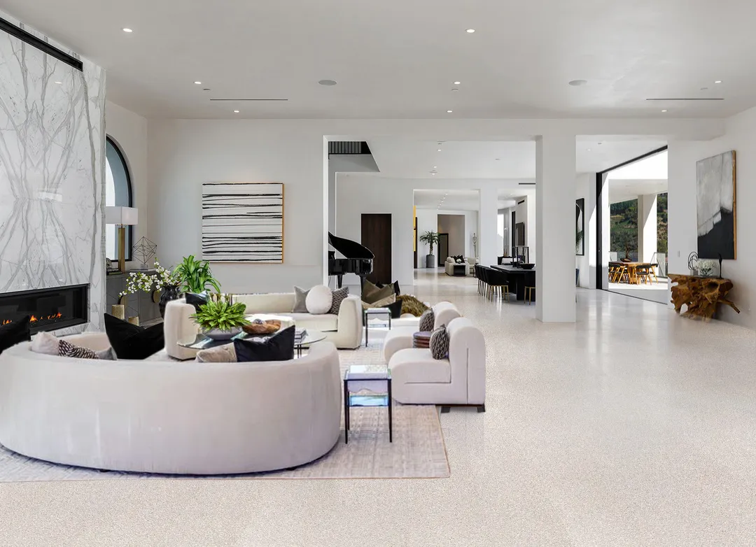 Terrazzo - 25/64&Quot; (10Mm) - Cork Floating (Fte10) Terrazzo White Cork Flooring Basement Warm Bright Colors