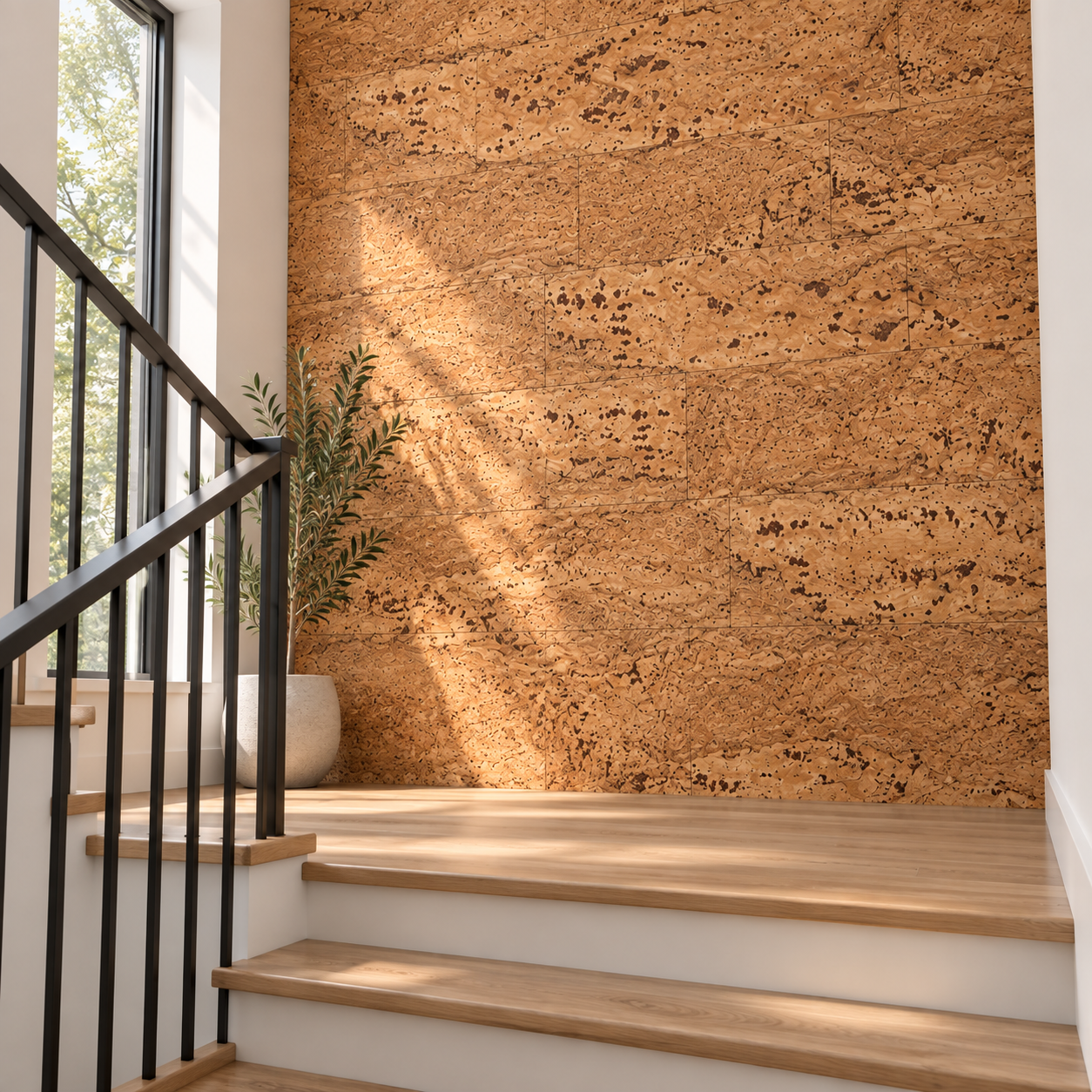 Umber — 6mm Swiss glue-down cork tile (floor & wall)