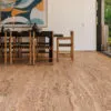 Umber cork flooring Swiss kitchen water resistance comfortable warm home eenovation green living 1.
