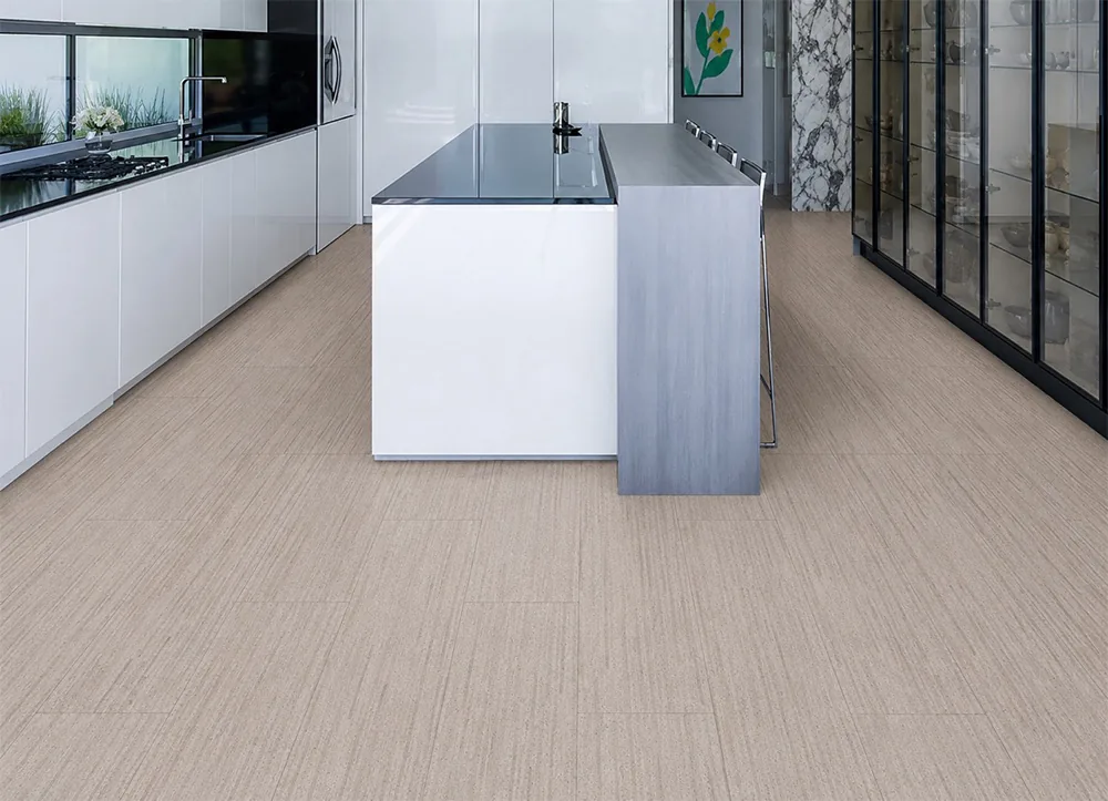 Vertical - 7/16&Quot; (11Mm) - Swiss Real Cork Floating (Fvtc11) Vertical Swiss Real Cork Floating Flooring Installed In A Contemporary White Kitchen