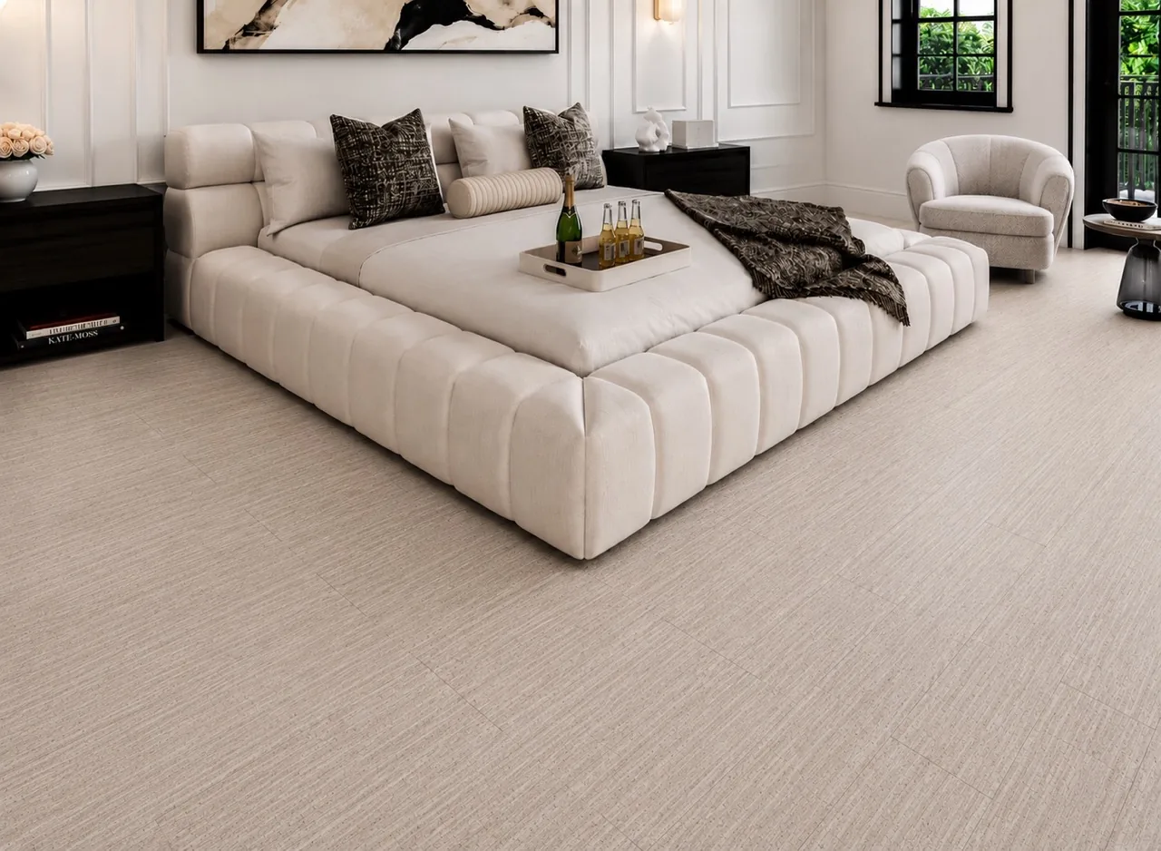 Vertical - 7/16&Quot; (11Mm) - Swiss Real Cork Floating (Fvtc11) Vertical Swiss Real Cork Flooring In A Modern Ded Room