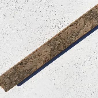 Walnut burlwood cork flooring t molding transition threshold.