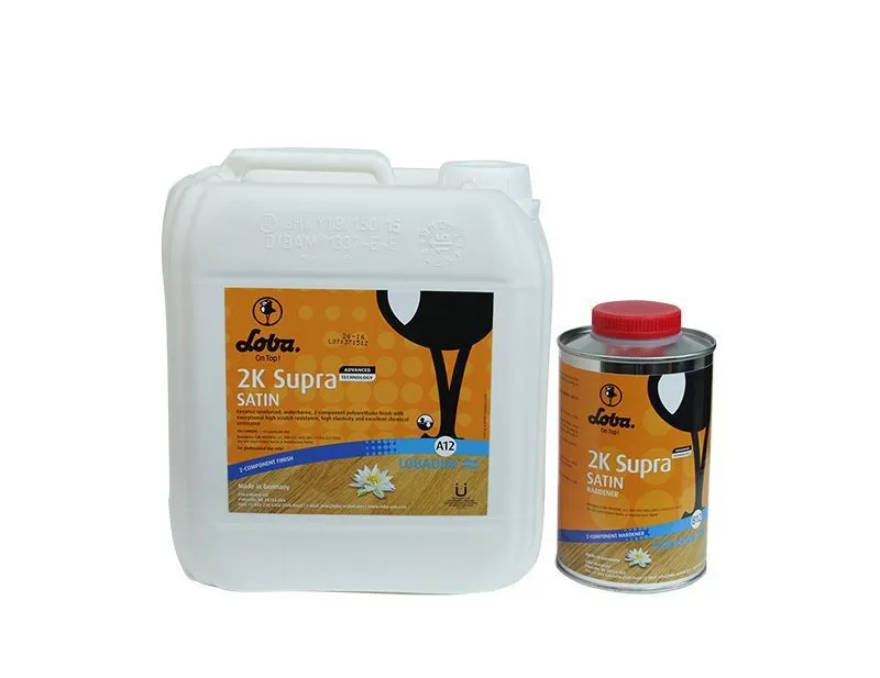 Loba 2K Supra A.t. Gallon - Top Layer Water-Based Polyurethane (Lobag) Water Based Polyurethane Loba 2K Supra A.t. At Gal Gallon No Yellowing Scratch Resistance