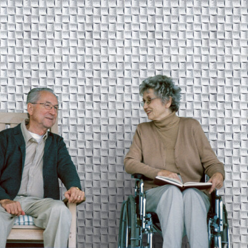 wave white acoustic cork wall panels sound-absorbing healthcare facilities