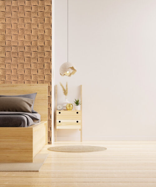wave wood 3d acoustic cork wall panel bedroom Energy-efficient