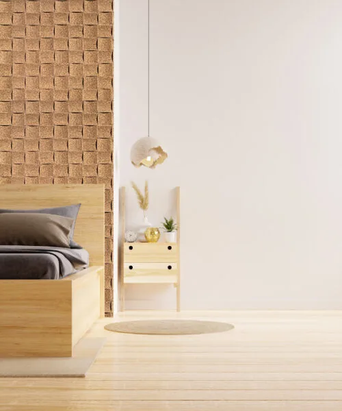 wave wood 3d acoustic cork wall panel bedroom Energy-efficient