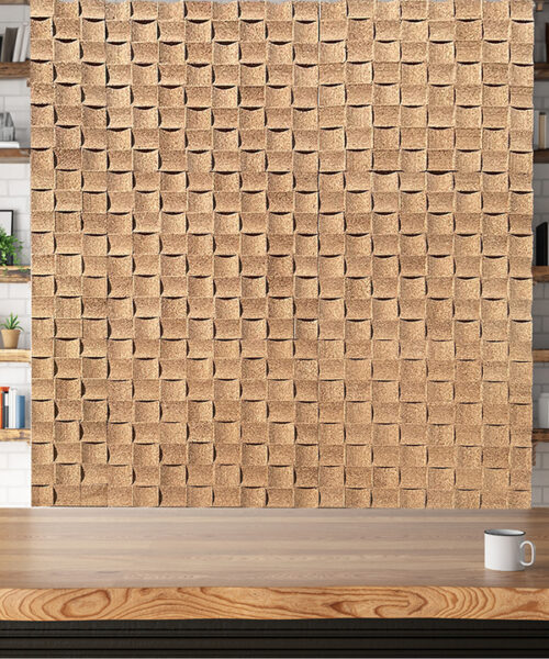 Wave Wood 25/32” (20Mm) 3D Acoustic Cork Wall Panels (Wwwo20) Wave Wood 3D Acoustic Cork Wall Panel Cafes Diffusion Solution