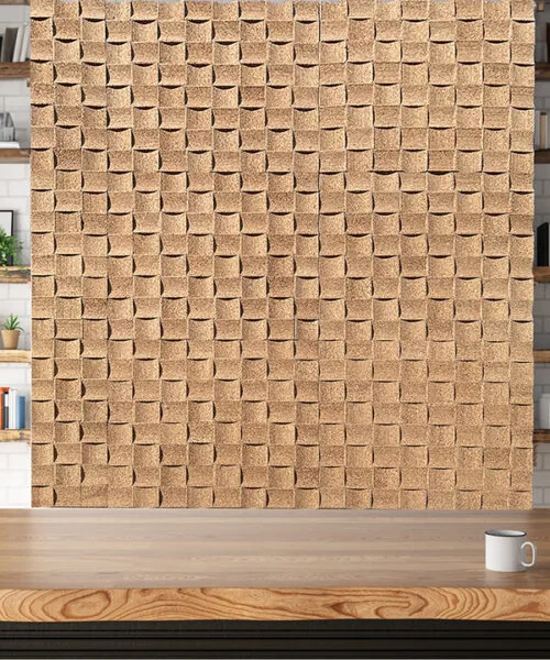 Wave Wood 25/32” (20Mm) 3D Acoustic Cork Wall Panels (Wwwo20) Wave Wood 3D Acoustic Cork Wall Panel Cafes Diffusion Solution