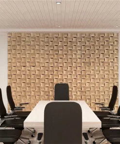 Wave Wood 3D Acoustic Cork Wall Panel Conference Room Decorative Sound Absorption