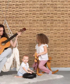 Wave Wood 3D Acoustic Cork Wall Panel Music Room Sound-Reducing Decorative