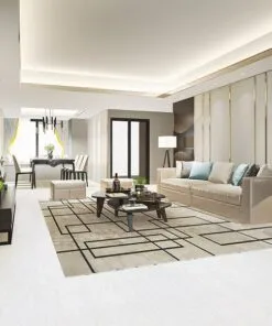 White Bamboo Forna Cork Floor Luxury Modern Living Room