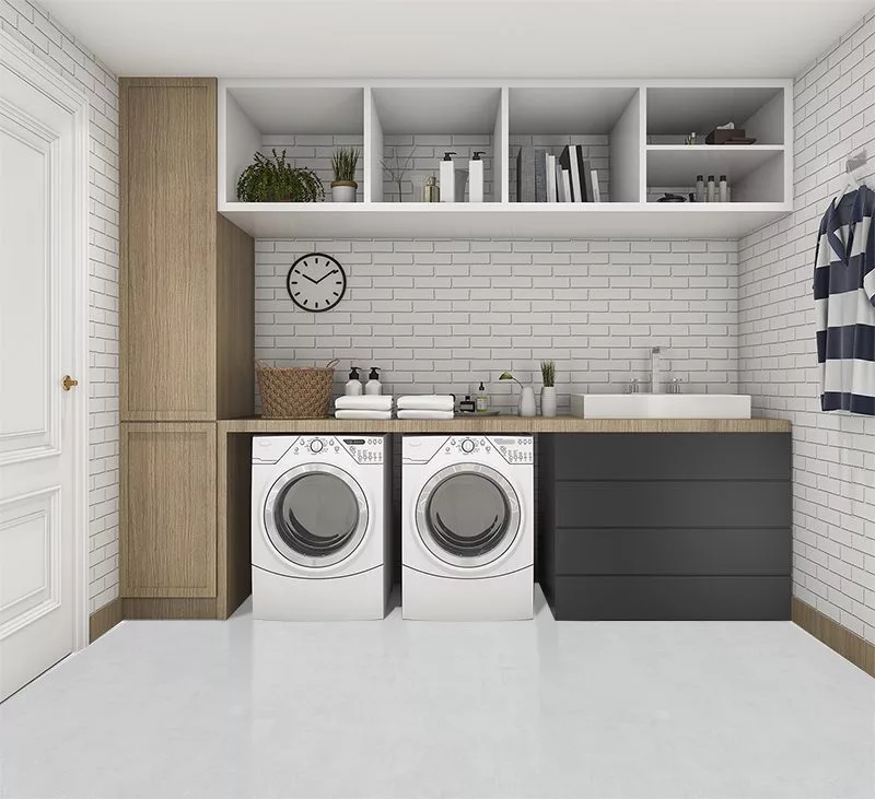 Laundry Room Flooring - Does A Cork Floor Work Well White Leather Cork Floor Rendering Wood Laundry Room Modern