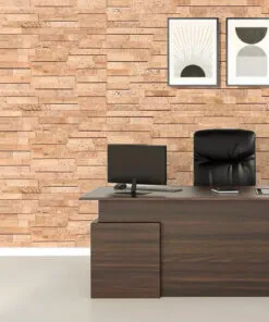 Wood Brick Acoustic Cork Wall Tiles In Office