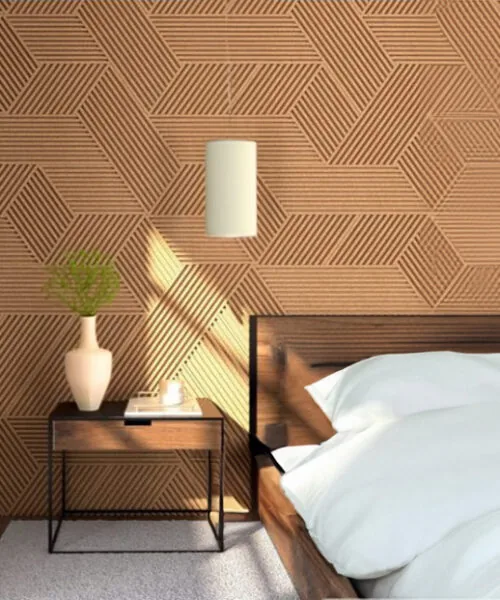 wood rigato natural 3d acoustic noise reduction cork wall panels