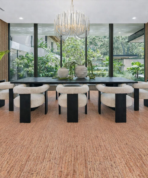 Woodflow - 1/2&Quot; (12Mm) - Cork Floating (Fwof12) Contemporary Dining Room With Woodflow Cork Flooring And Warm, Natural Wood Tones