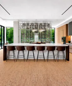 Modern Kitchen With Woodflow Cork Flooring, Combining Natural Warmth And Durable Performance
